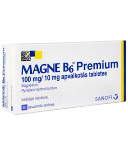 MAGNE B6 Premium 100 mg/10 mg apvalkotās tabletes N60
