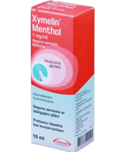XYMELIN MENTHOL 1 mg/ml deguna aerosols, 10 ml 