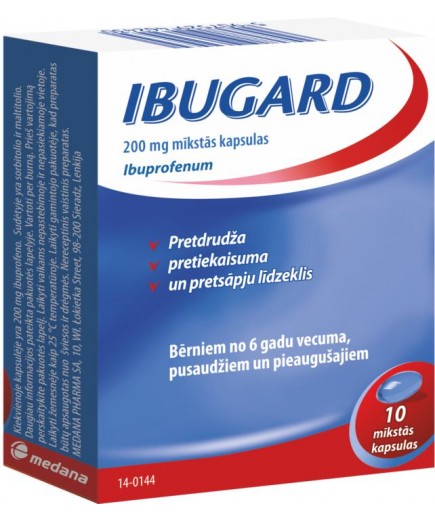 Ibugard 200 mg mīkstās kapsulas N10   